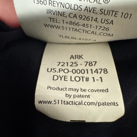 5.11 Tactical Men's Artillery Long Sleeve Shirt Navy Blue Size Medium - Picture 7 of 8